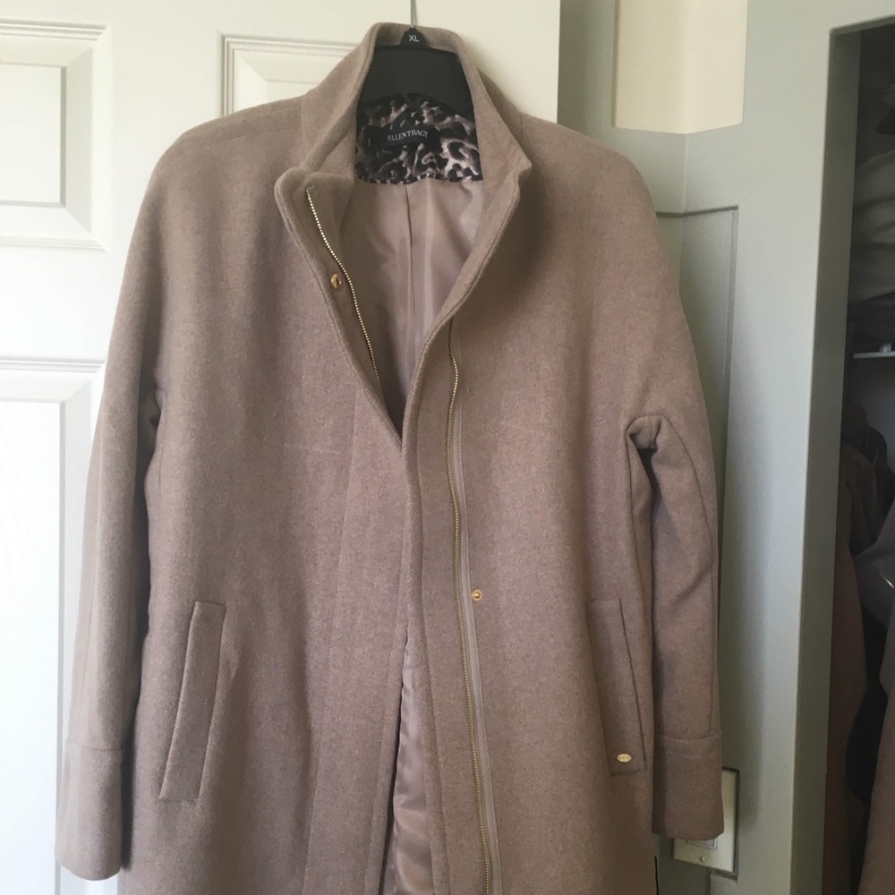 Tan wool blend coat — J. Crew City Coat style